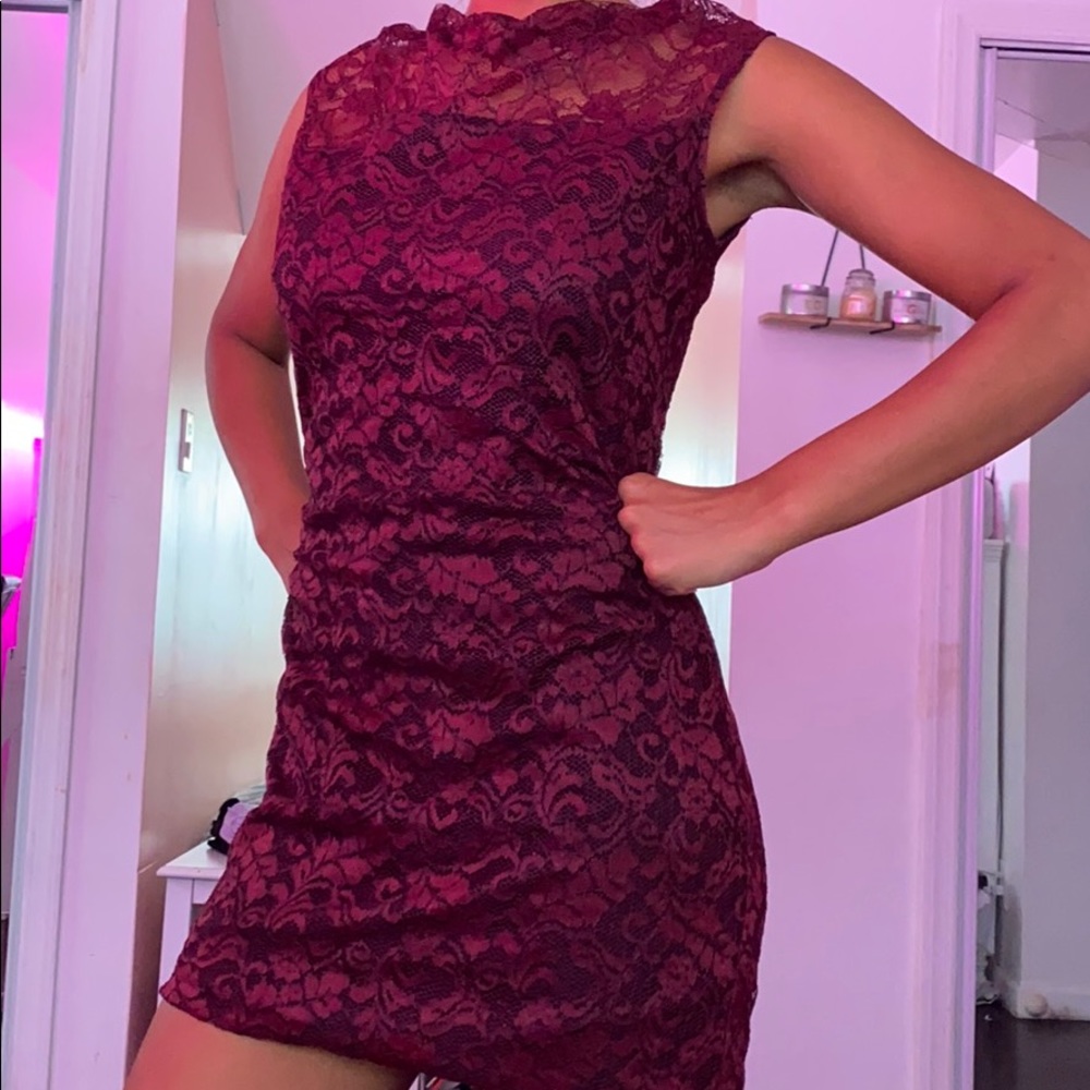 Purple lace dress